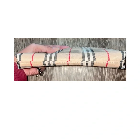 Burberry Tan and Red Checkered Wristlet - Picture 5 of 7